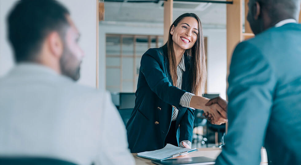 Business meeting handshake